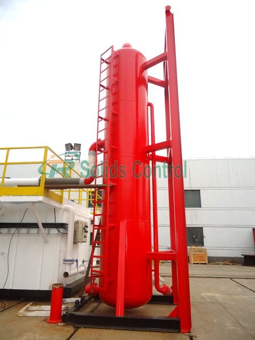 Mud gas separator for oilfield, drilling liquid gas separator