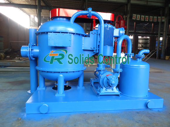 Drilling fluid vacuum degasser, oilfield vacuum degasser